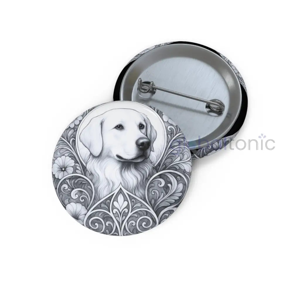 Golden Labrador Dog Pin Button - Vintage Design Gift for Dog Lovers & Pet Owners 1.25’’ Accessories