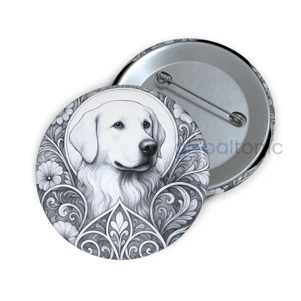 Golden Labrador Dog Pin Button - Vintage Design Gift for Dog Lovers & Pet Owners 2.25’’ Accessories