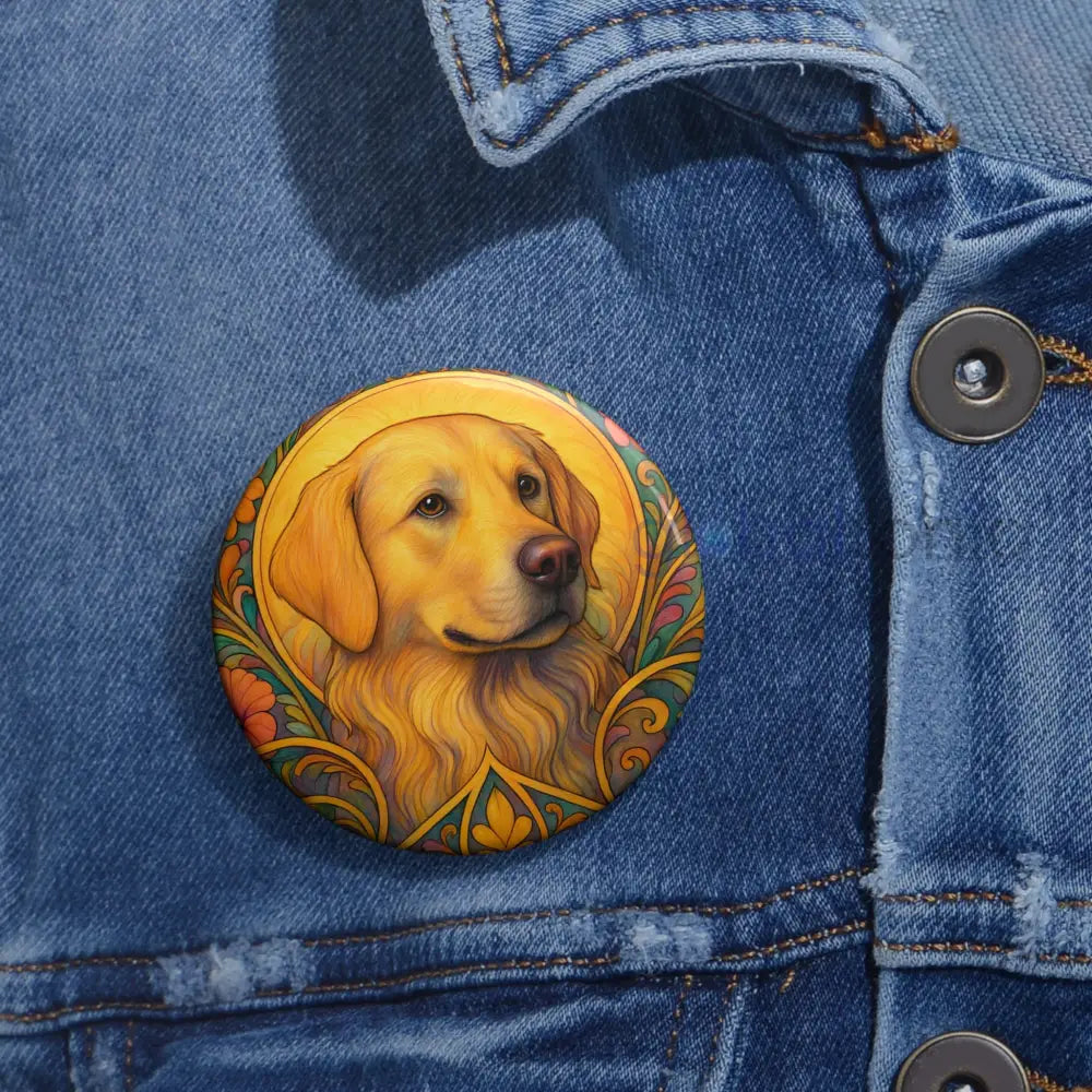 Golden Labrador Dog Pin Button - Vintage Design Gift for Dog Lovers & Pet Owners Accessories