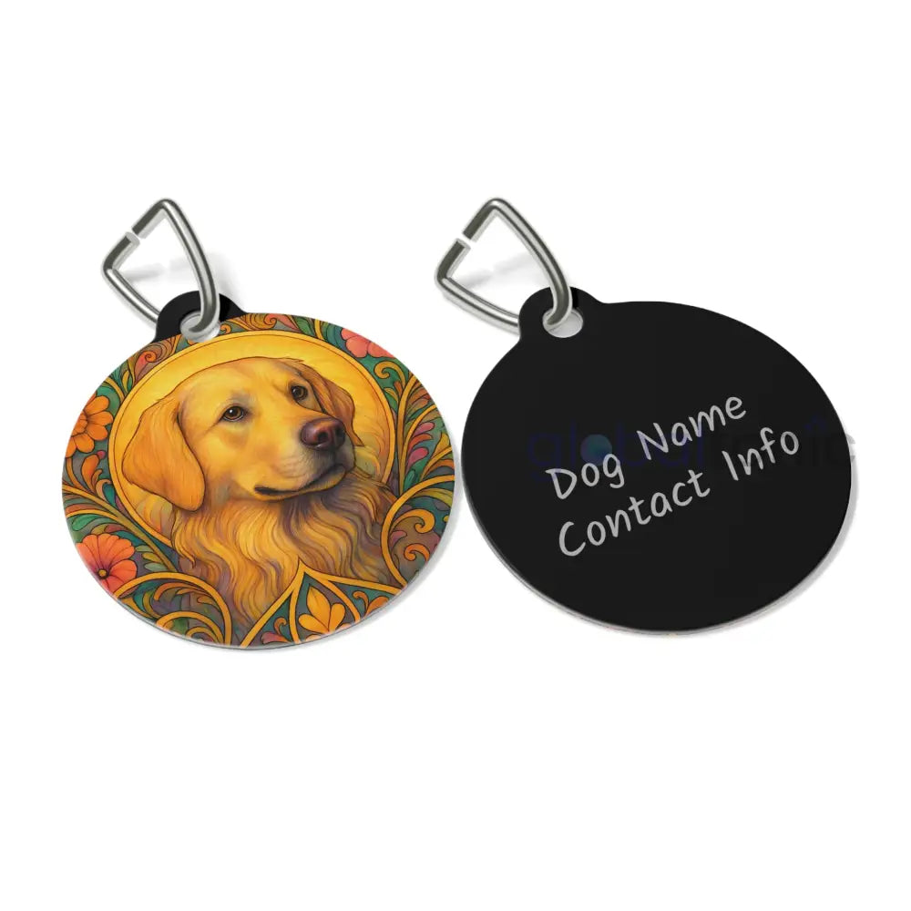Golden Labrador Dog Tag - Vintage Design Gift for Dog Lovers & Pet Owners 1’’ Pets