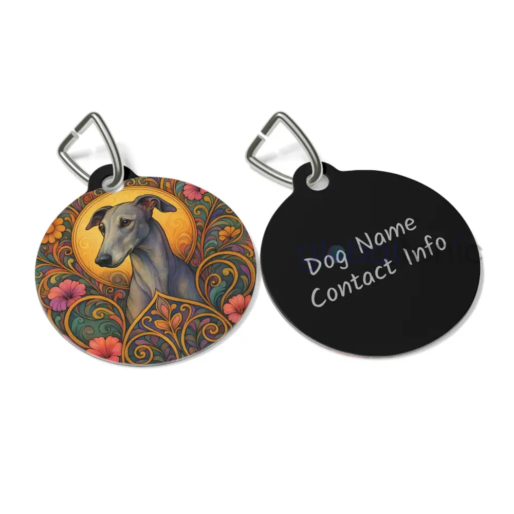 Greyhound Dog Tag - Vintage Design Gift for Dog Lovers & Pet Owners 1’’ Pets
