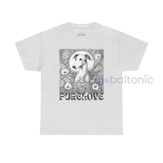 Greyhound Vintage Unisex Cotton Tee for Dog Lovers (Black & White) Ash / S T-Shirt