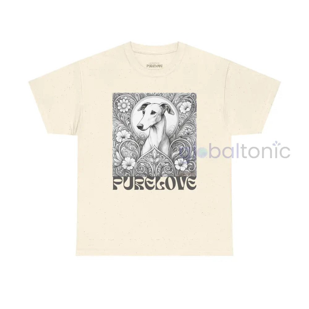 Greyhound Vintage Unisex Cotton Tee for Dog Lovers (Black & White) Natural / S T-Shirt