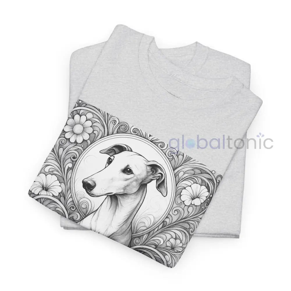 Greyhound Vintage Unisex Cotton Tee for Dog Lovers (Black & White) T-Shirt