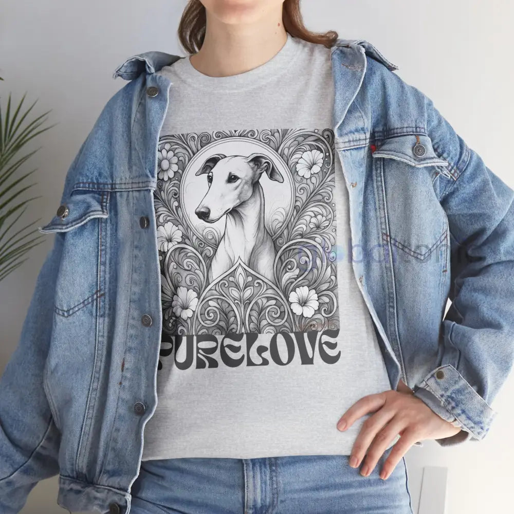 Greyhound Vintage Unisex Cotton Tee for Dog Lovers (Black & White) T-Shirt