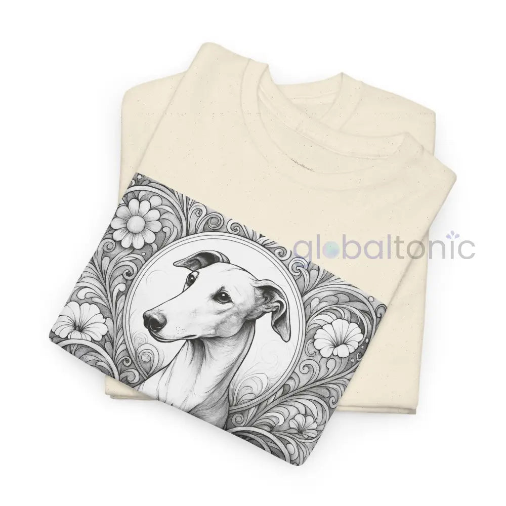 Greyhound Vintage Unisex Cotton Tee for Dog Lovers (Black & White) T-Shirt