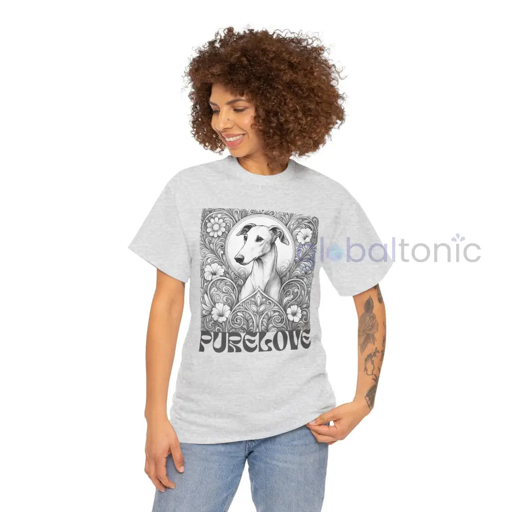 Greyhound Vintage Unisex Cotton Tee for Dog Lovers (Black & White) T-Shirt