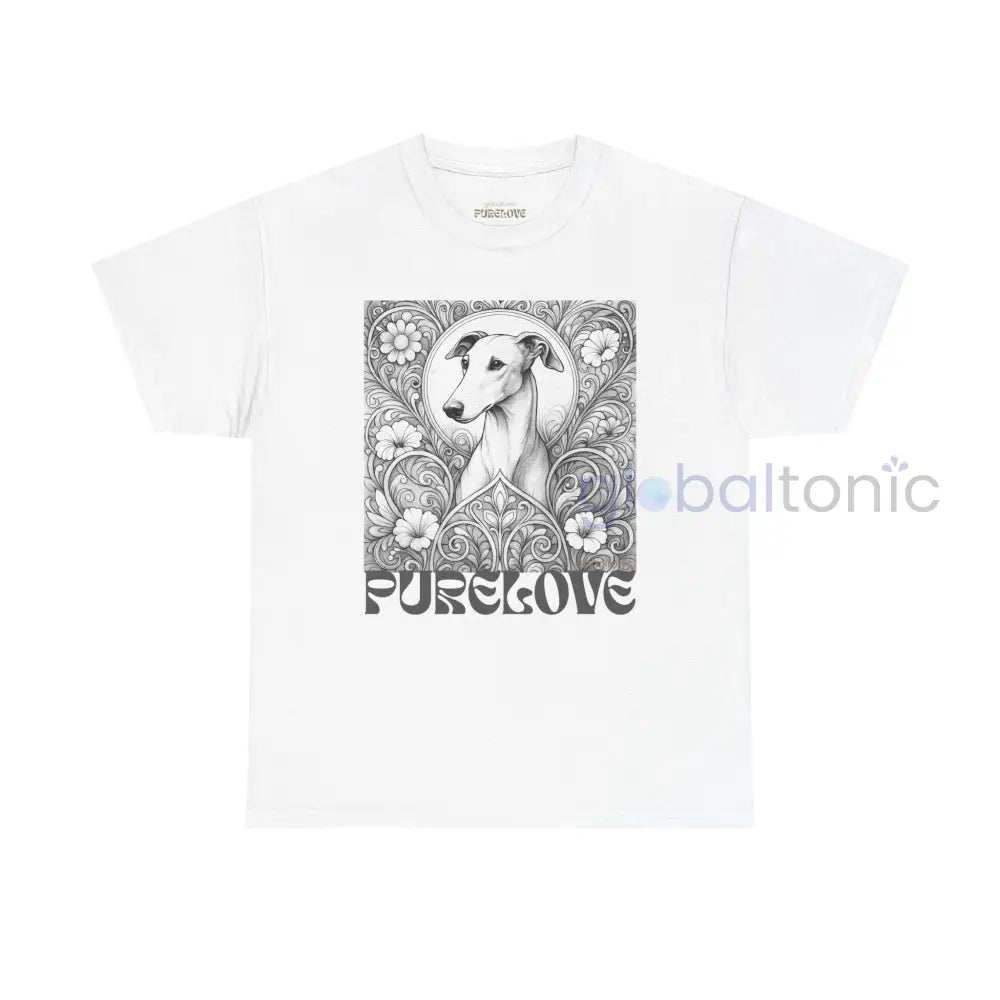 Greyhound Vintage Unisex Cotton Tee for Dog Lovers (Black & White) T-Shirt