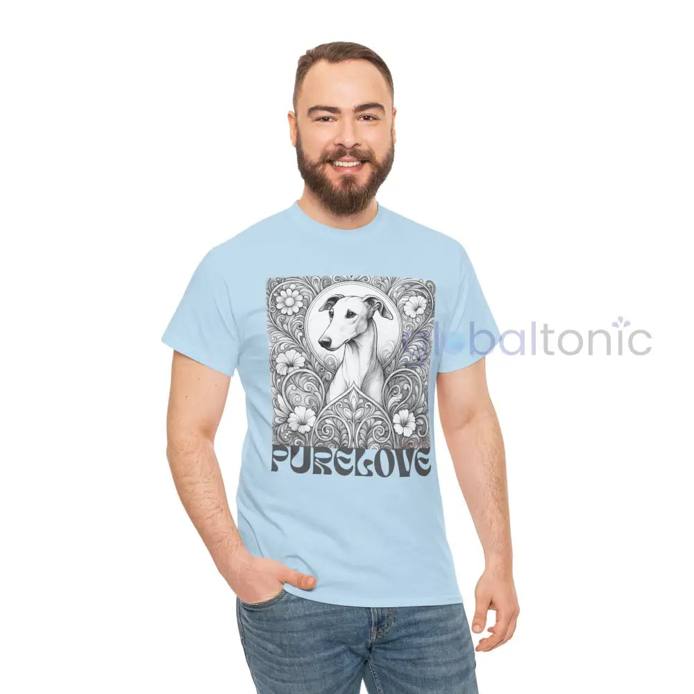 Greyhound Vintage Unisex Cotton Tee for Dog Lovers (Black & White) T-Shirt