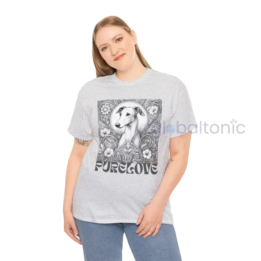 Greyhound Vintage Unisex Cotton Tee for Dog Lovers (Black & White) T-Shirt