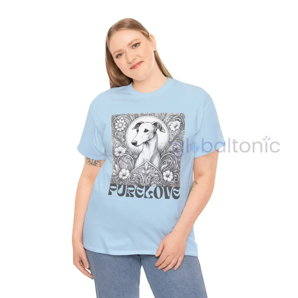 Greyhound Vintage Unisex Cotton Tee for Dog Lovers (Black & White) T-Shirt