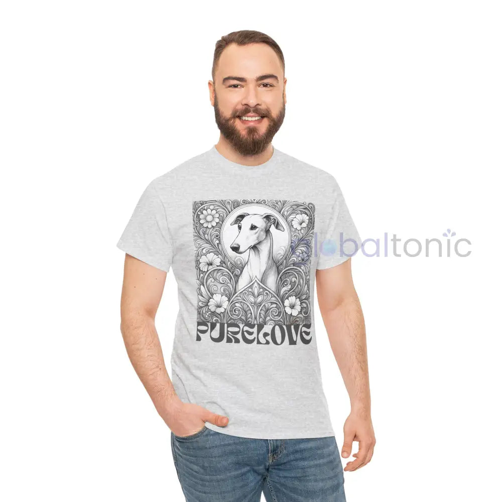 Greyhound Vintage Unisex Cotton Tee for Dog Lovers (Black & White) T-Shirt