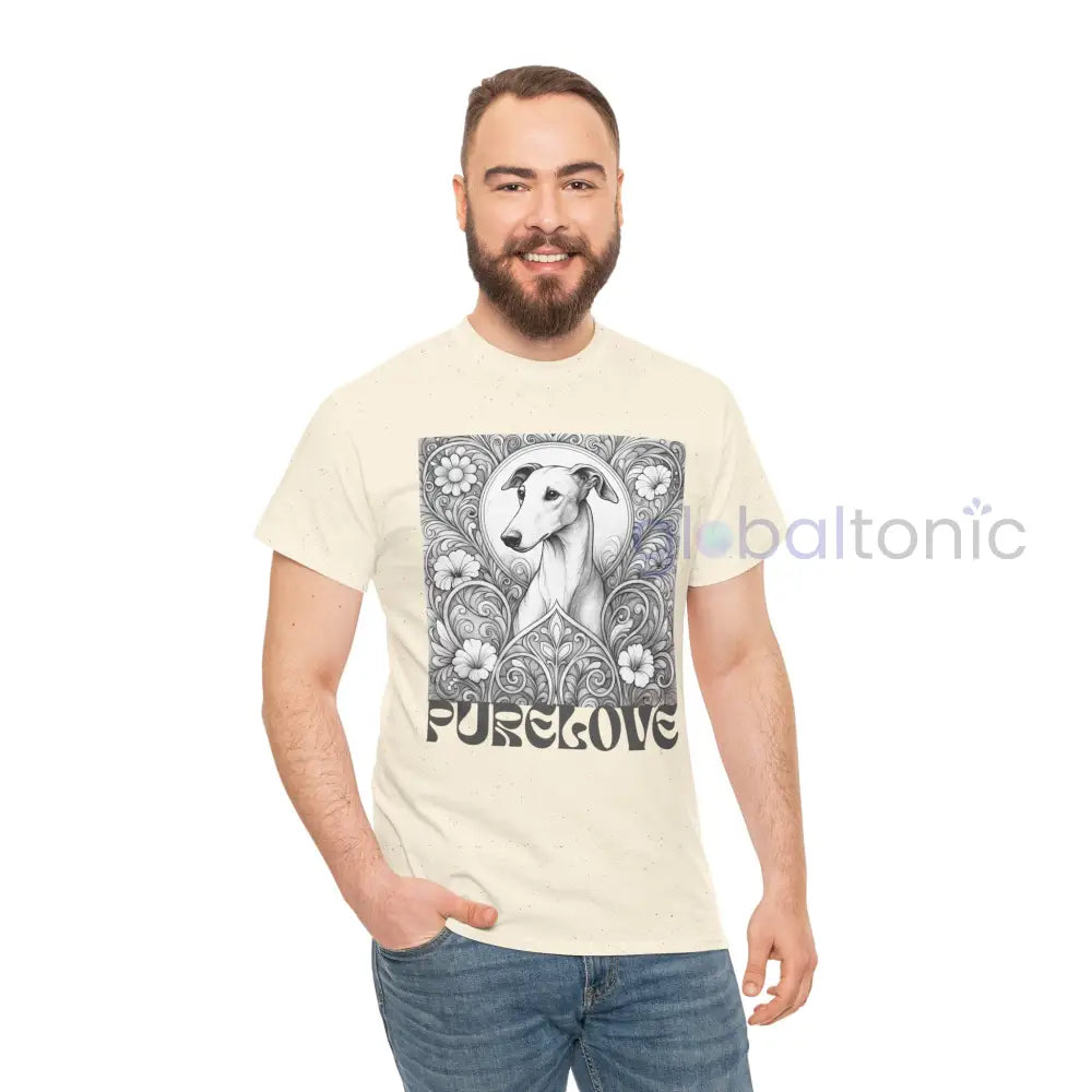 Greyhound Vintage Unisex Cotton Tee for Dog Lovers (Black & White) T-Shirt