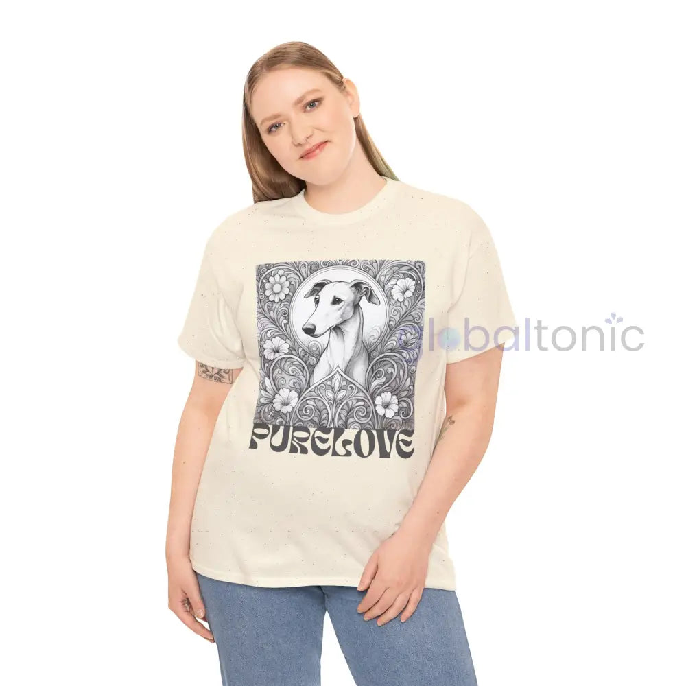 Greyhound Vintage Unisex Cotton Tee for Dog Lovers (Black & White) T-Shirt