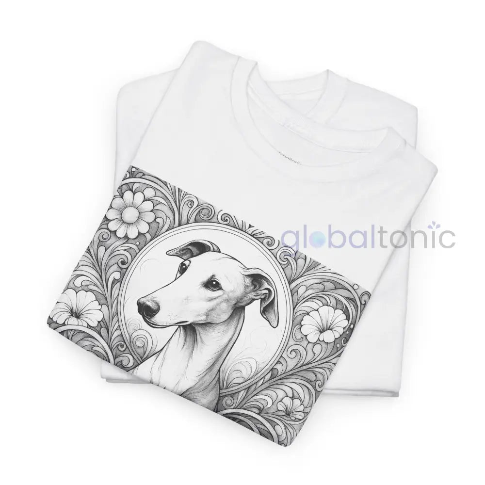 Greyhound Vintage Unisex Cotton Tee for Dog Lovers (Black & White) T-Shirt