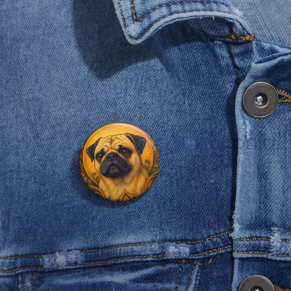 Pug Dog Pin Button - Vintage Design Gift for Dog Lovers & Pet Owners Accessories