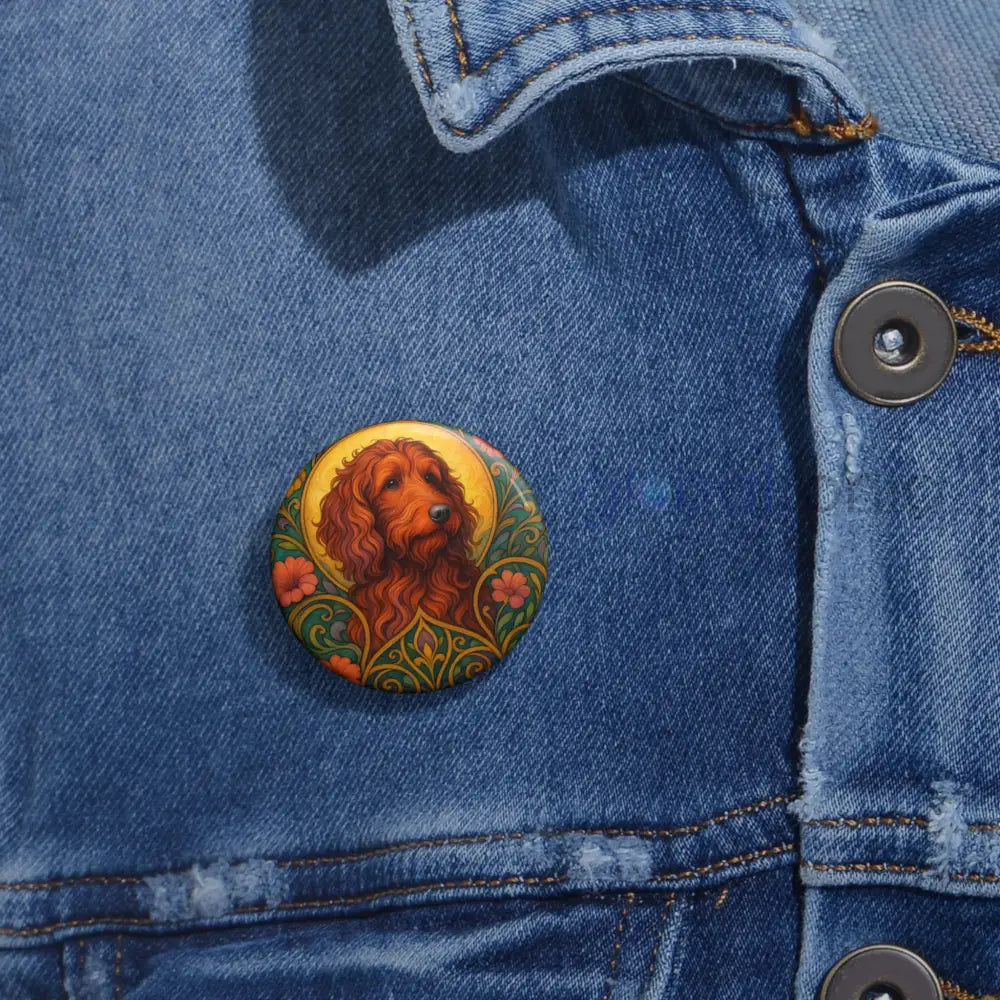 Red Cockapoo (Spoodle) Dog Pin Button - Vintage Design Gift for Dog Lovers Accessories