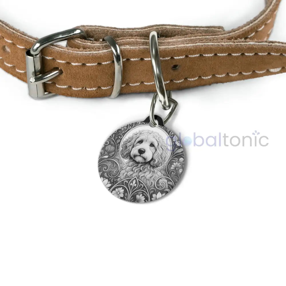 Red Cockapoo (Spoodle) Dog Tag (Black & White) - Vintage Design Gift for Dog Lovers & Pet Owner 1’’ Pets