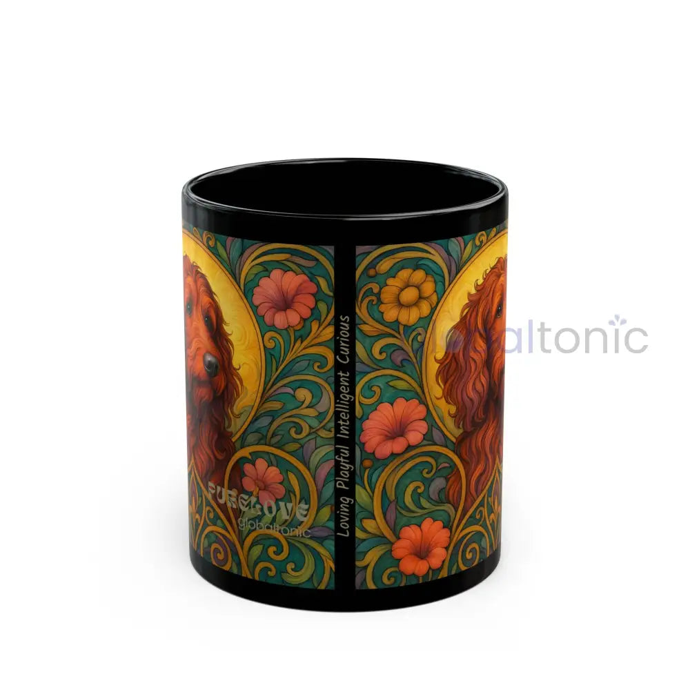 Red Goldendoodle (Groodle) Dog Black Mug – Vintage Pet Themed Cup for Gifts & Home Decor Mug