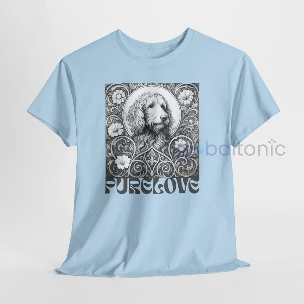 Red Goldendoodle (Groodle) Vintage Unisex Cotton Tee for Dog Lovers (Black & White) T-Shirt