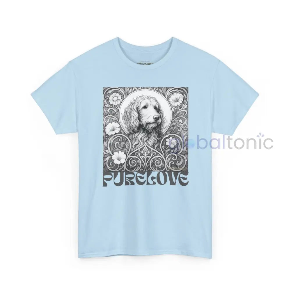 Red Goldendoodle (Groodle) Vintage Unisex Cotton Tee for Dog Lovers (Black & White) T-Shirt