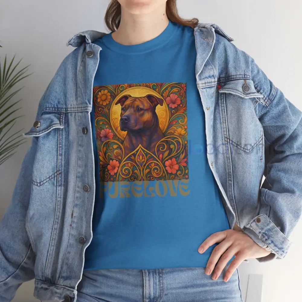 Staffy (Staffordshire) Brindle Bull Terrier Brindle Vintage Graphic T-Shirt – Unisex Cotton Tee for Dog Lovers T-Shirt