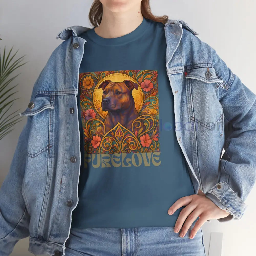 Staffy (Staffordshire) Brindle Bull Terrier Brindle Vintage Graphic T-Shirt – Unisex Cotton Tee for Dog Lovers T-Shirt