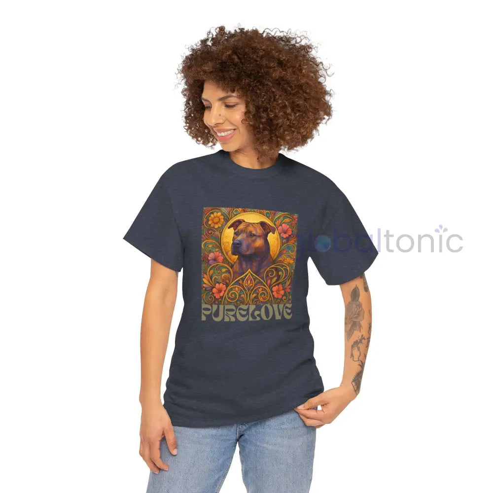 Staffy (Staffordshire) Brindle Bull Terrier Brindle Vintage Graphic T-Shirt – Unisex Cotton Tee for Dog Lovers T-Shirt