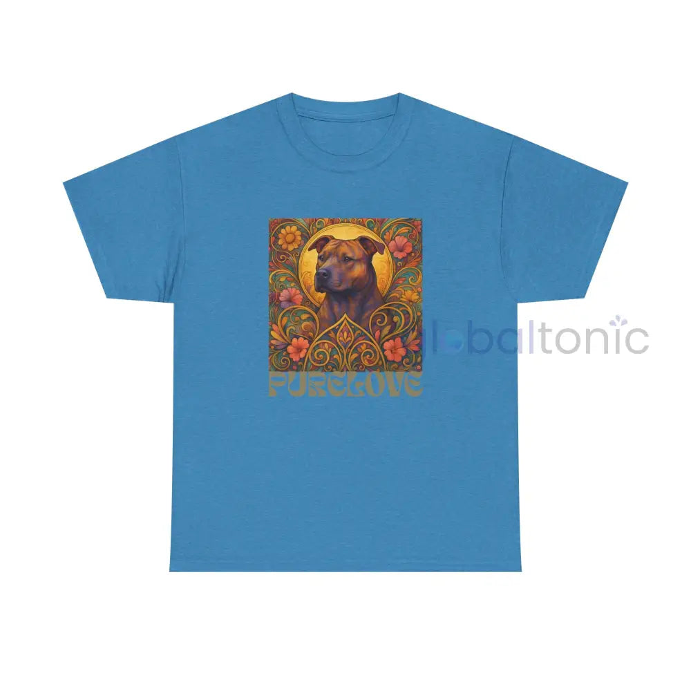 Staffy (Staffordshire) Brindle Bull Terrier Brindle Vintage Graphic T-Shirt – Unisex Cotton Tee for Dog Lovers Heather