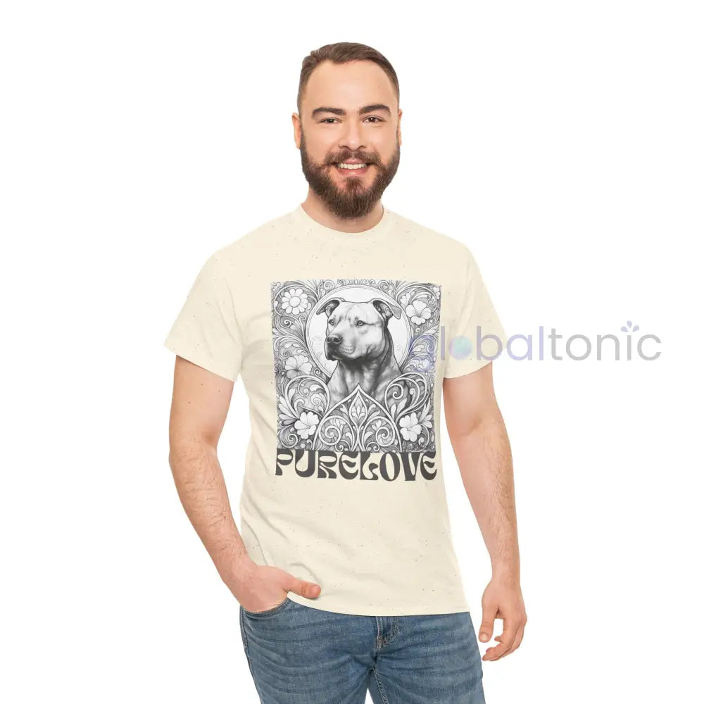 Staffy (Staffordshire) Brindle Bull Terrier Vintage Unisex Cotton Tee for Dog Lovers (Black & White) T-Shirt