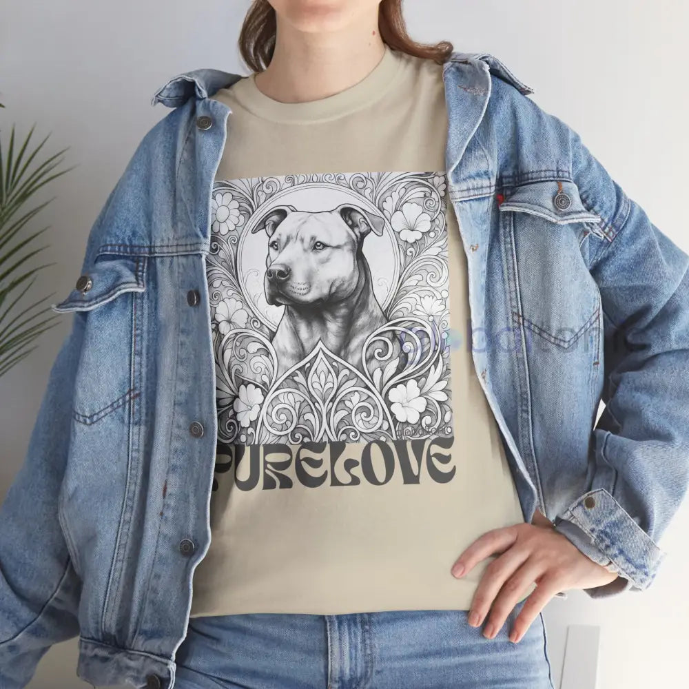Staffy (Staffordshire) Brindle Bull Terrier Vintage Unisex Cotton Tee for Dog Lovers (Black & White) T-Shirt