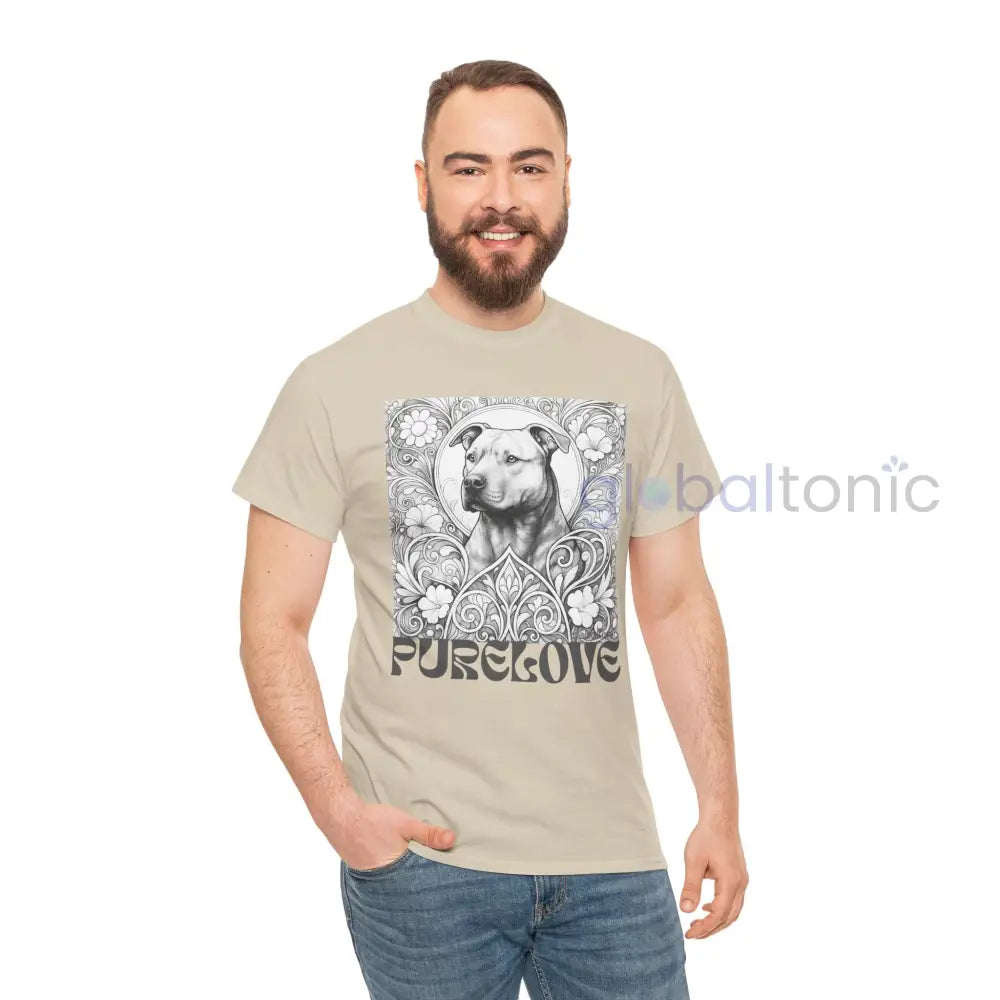 Staffy (Staffordshire) Brindle Bull Terrier Vintage Unisex Cotton Tee for Dog Lovers (Black & White) T-Shirt