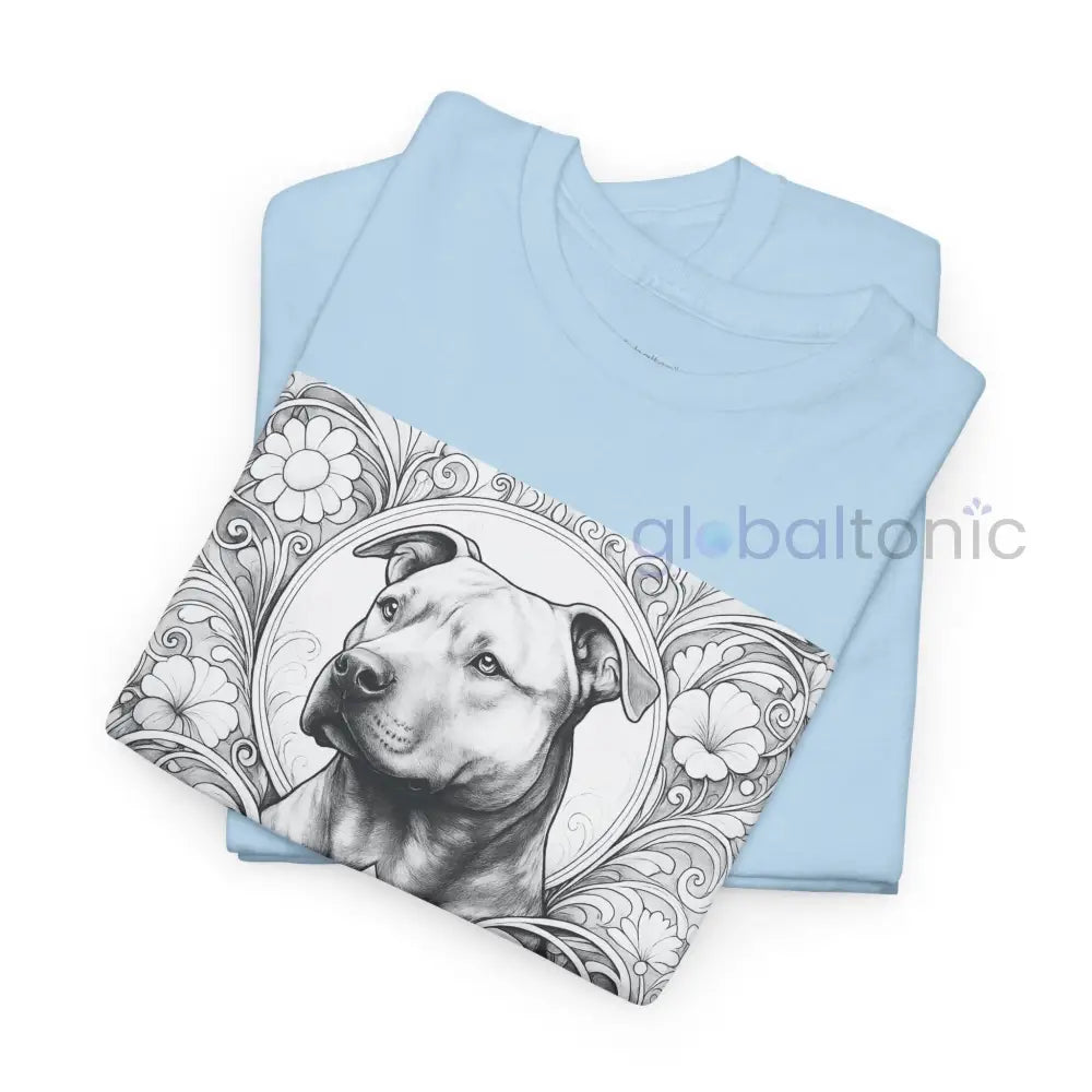 Staffy (Staffordshire) Brindle Bull Terrier Vintage Unisex Cotton Tee for Dog Lovers (Black & White) T-Shirt