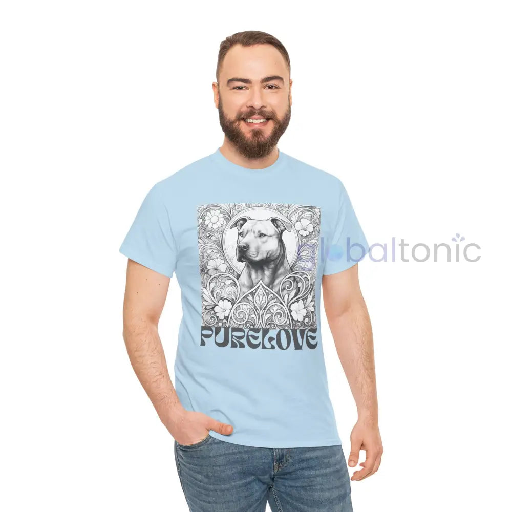 Staffy (Staffordshire) Brindle Bull Terrier Vintage Unisex Cotton Tee for Dog Lovers (Black & White) T-Shirt