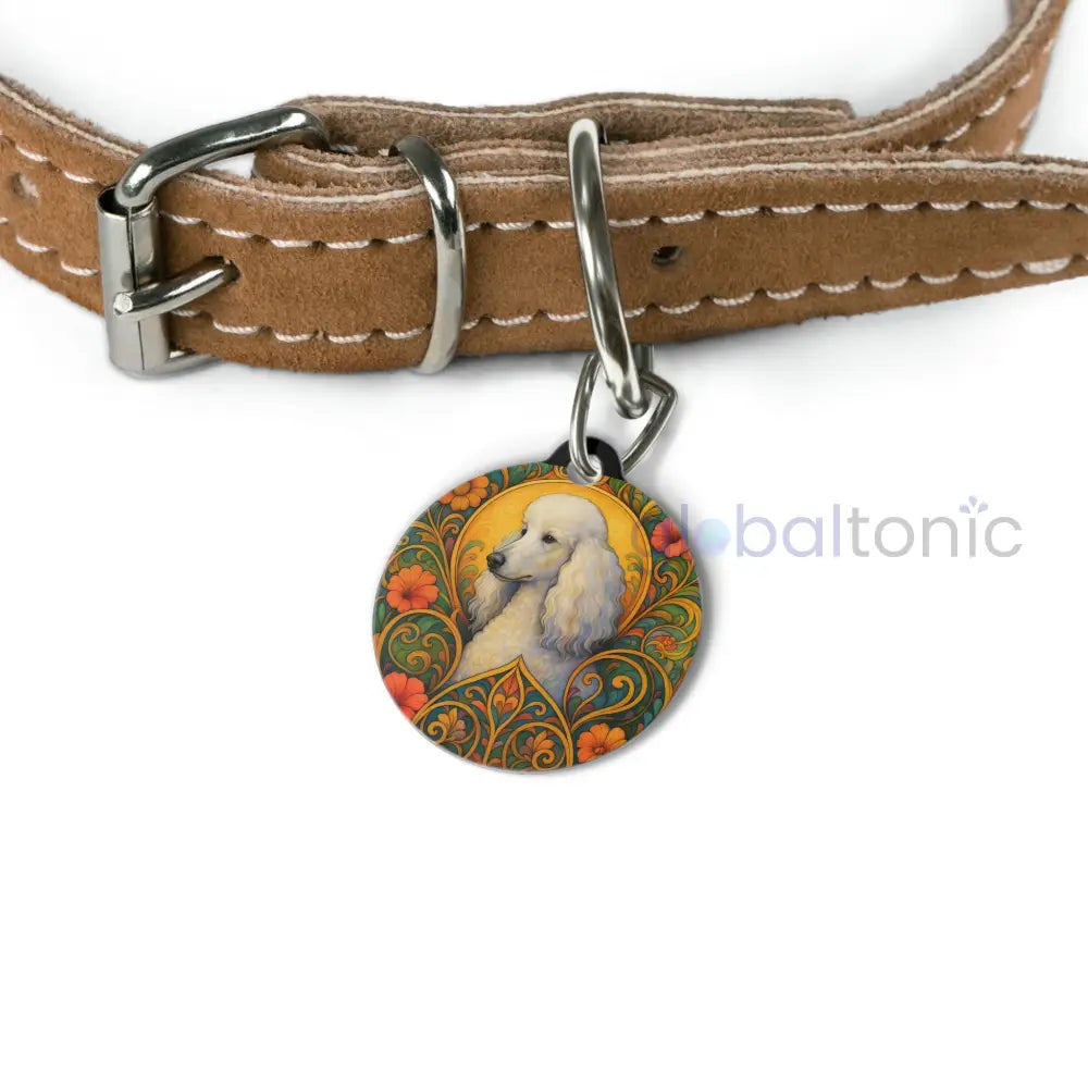 White Poodle Dog Tag - Vintage Design Gift for Dog Lovers & Pet Owners 1’’ Pets