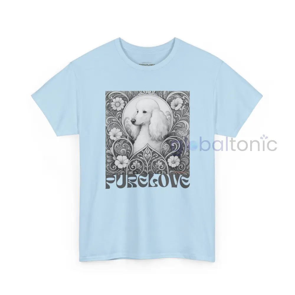 White Poodle Vintage Unisex Cotton Tee for Dog Lovers (Black & White) T-Shirt