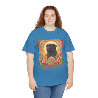 Pug Black Vintage Graphic T-Shirt – Unisex Cotton Tee for Dog Lovers
