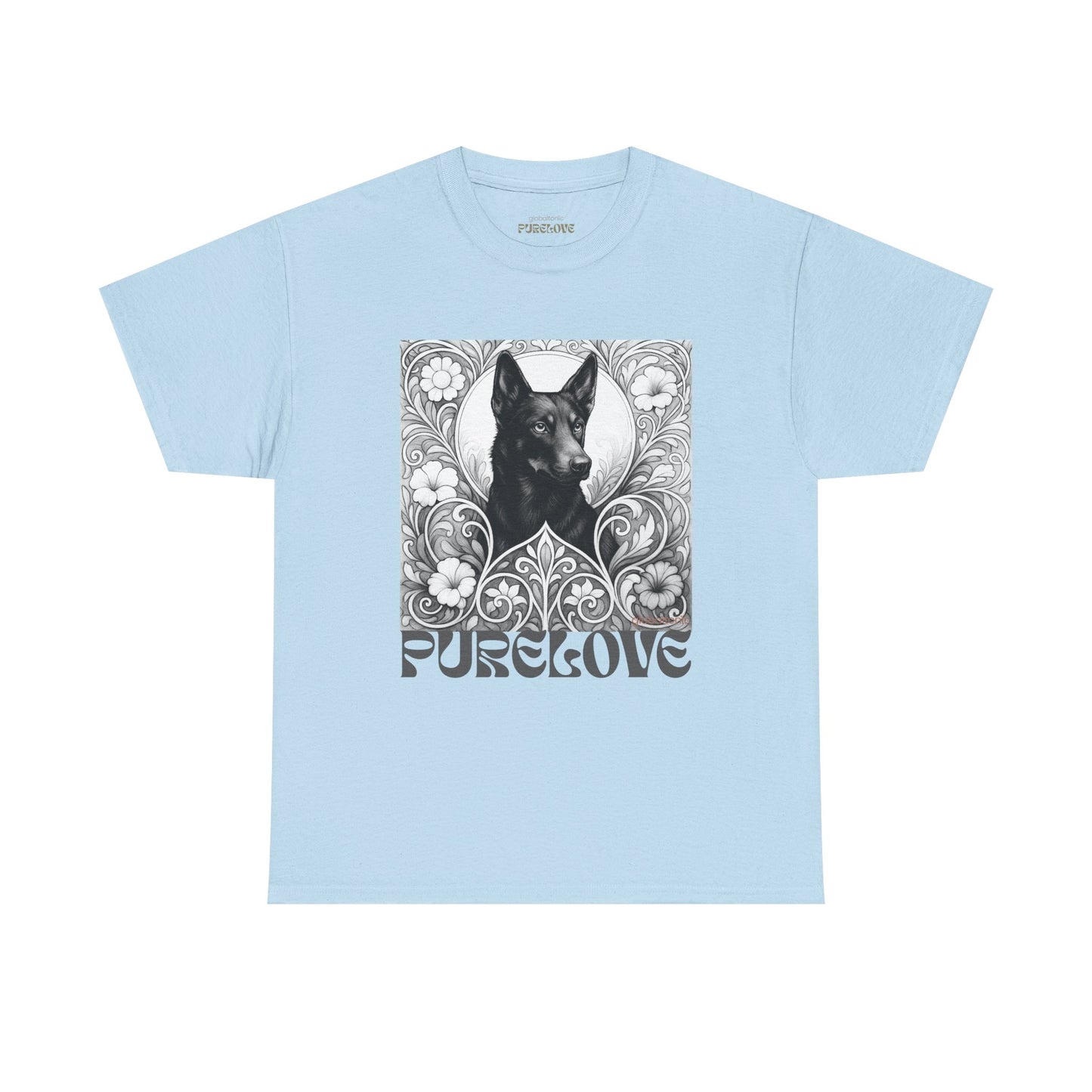 Kelpie Black Vintage Unisex Cotton Tee for Dog Lovers (Black & White)