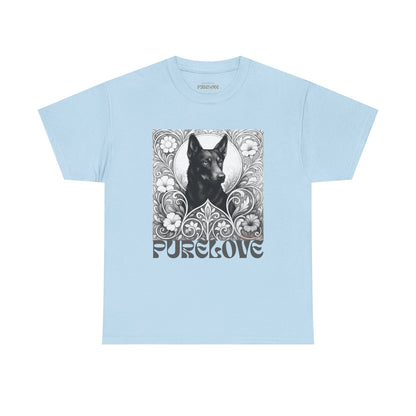 Kelpie Black Vintage Unisex Cotton Tee for Dog Lovers (Black & White)