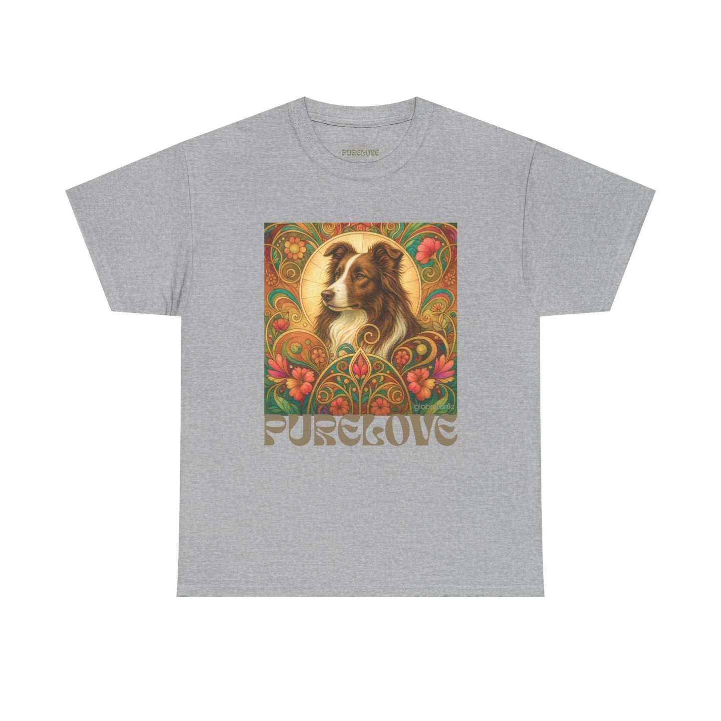 Border Collie (Chocolate & White) Vintage Graphic T-Shirt – Unisex Cotton Tee for Dog Lovers