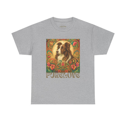 Border Collie (Chocolate & White) Vintage Graphic T-Shirt – Unisex Cotton Tee for Dog Lovers