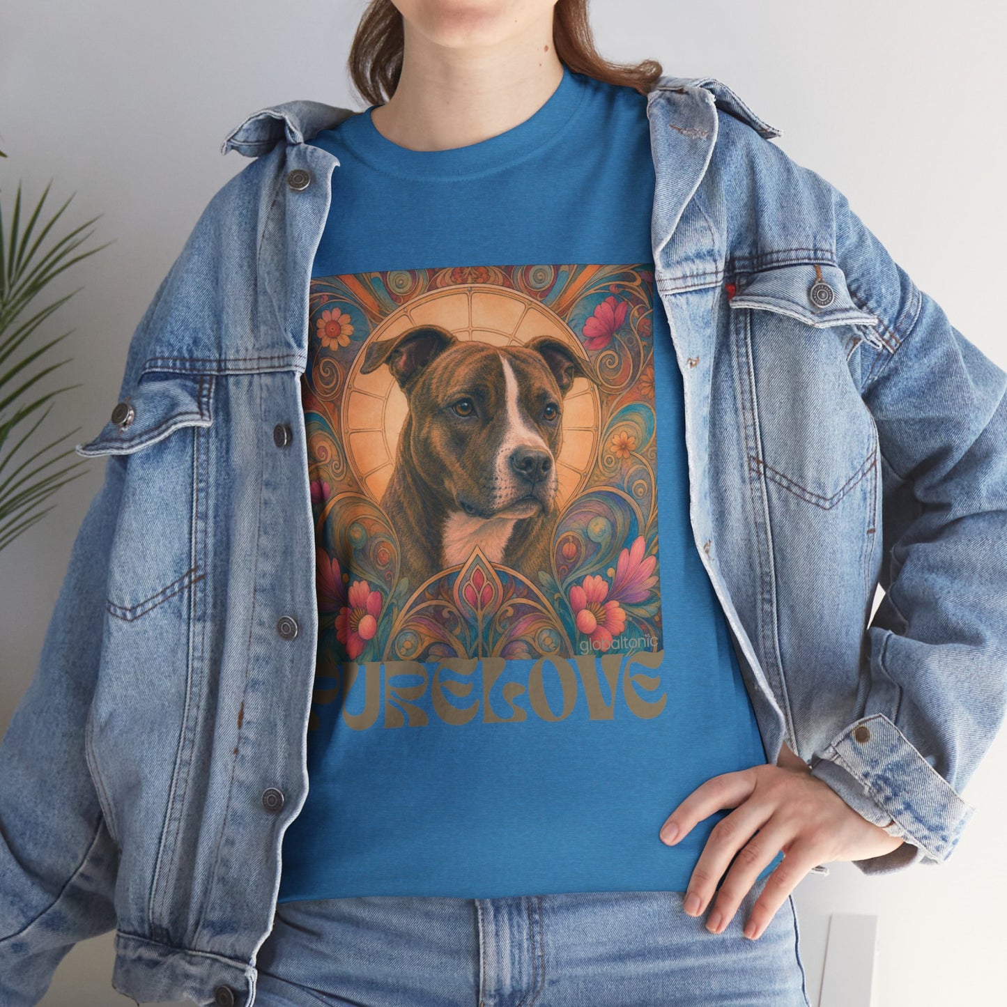 Staffy (Coco) Bull Terrier Vintage Unisex Cotton Tee for Dog Lovers