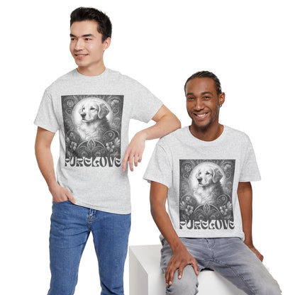 Golden Retriever Vintage Unisex Cotton Tee for Dog Lovers (Black & White)