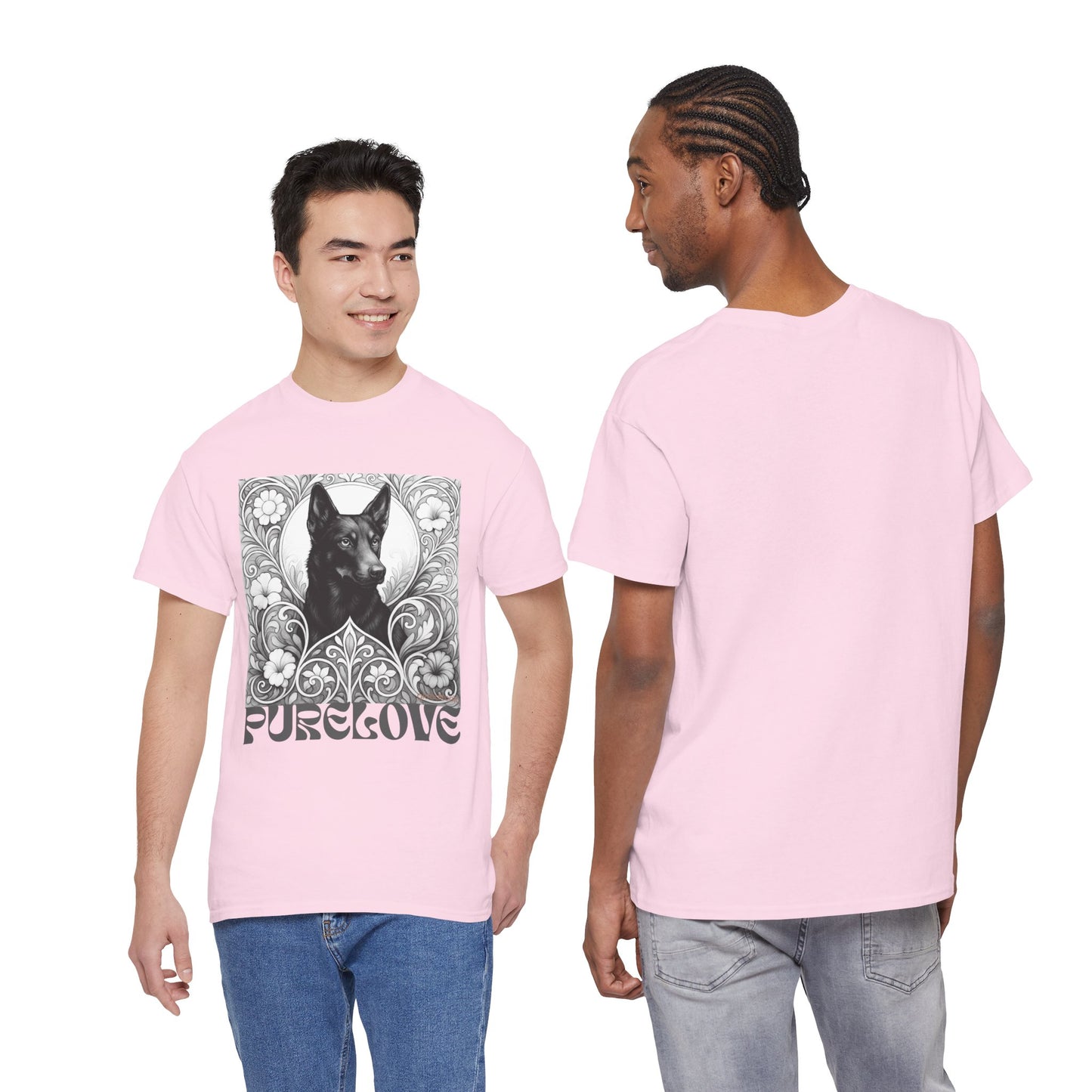 Kelpie Black Vintage Unisex Cotton Tee for Dog Lovers (Black & White)