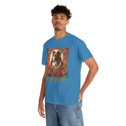 Border Collie (Chocolate & White) Vintage Graphic T-Shirt – Unisex Cotton Tee for Dog Lovers
