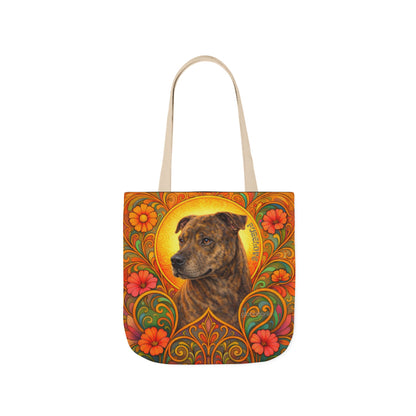 Staffy Brown All-Over Print Canvas Tote Bag – Colourful Artistic Dog Lover Gift