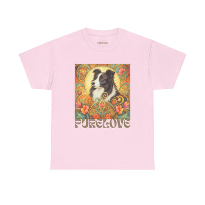 Border Collie (Black & White) Vintage Graphic T-Shirt – Unisex Cotton Tee for Dog Lovers
