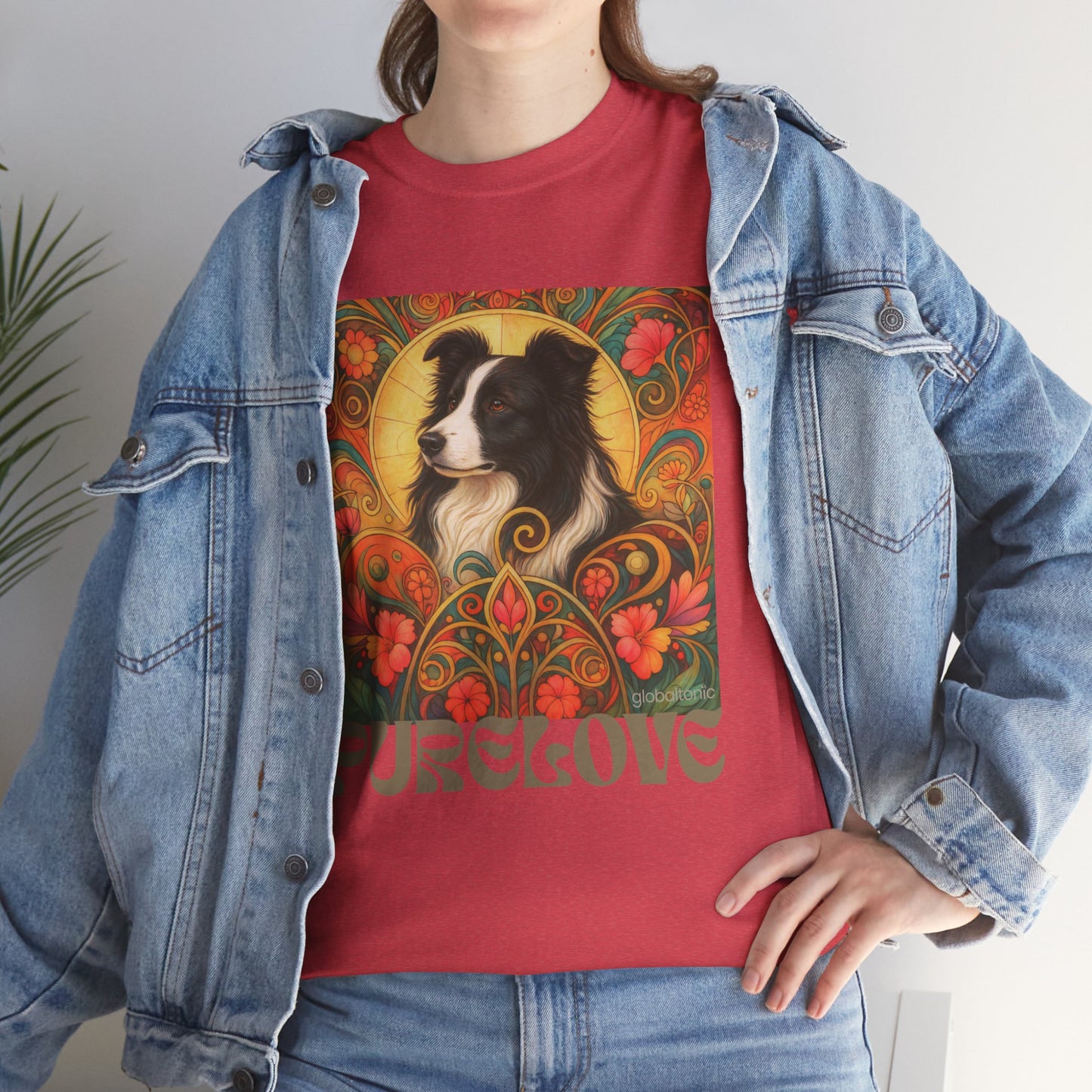 Border Collie (Black & White) Vintage Graphic T-Shirt – Unisex Cotton Tee for Dog Lovers