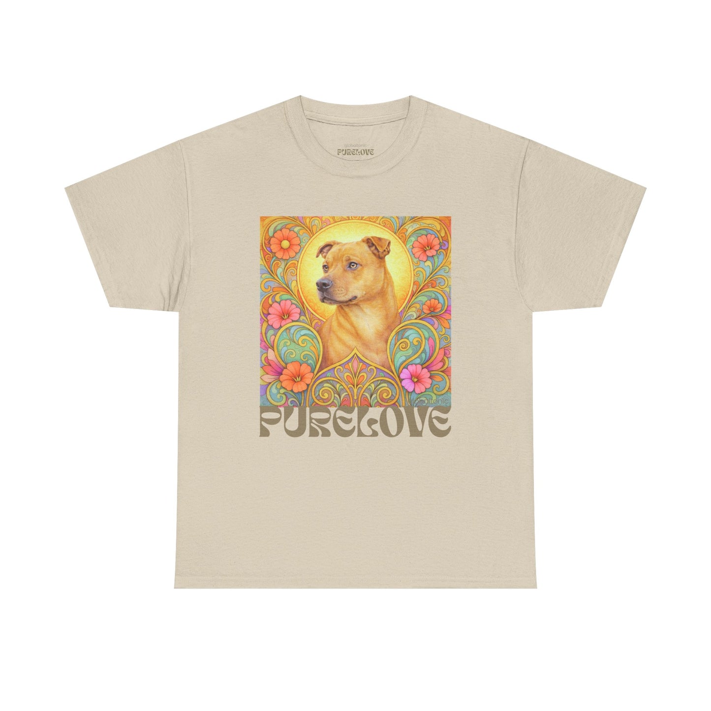 Staffy Tan Vintage Graphic T-Shirt – Unisex Cotton Tee for Dog Lovers