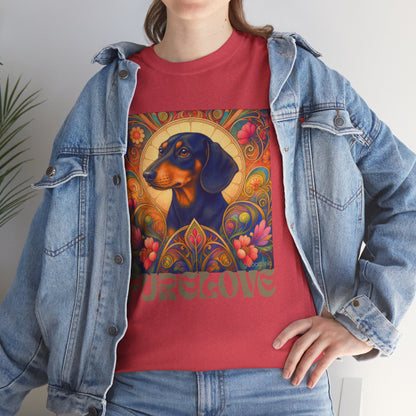 Dachshund Black Tan Vintage Graphic T-Shirt – Unisex Cotton Tee for Dog Lovers